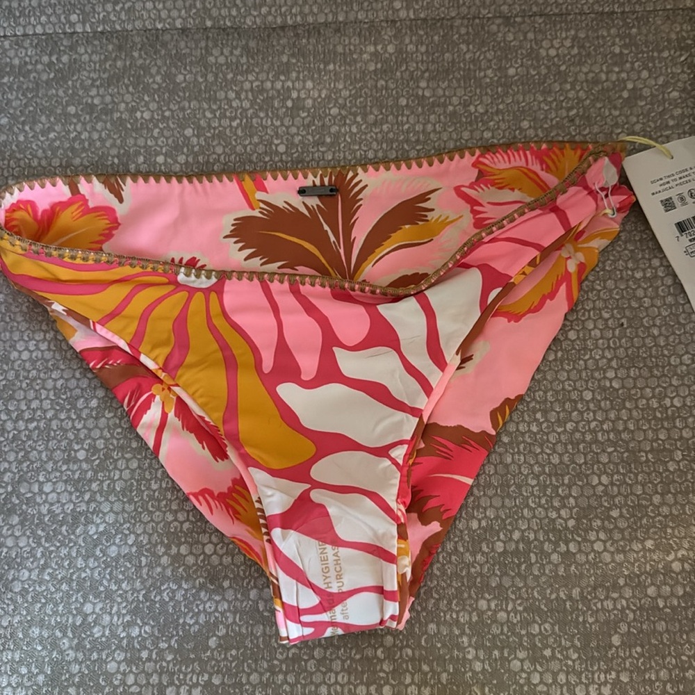Maaji Pink Palms Sublimity Regular Rise Classic Bikini Bottom-medium - Picture 2 of 6
